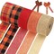 5 Rolls 30 Yards Plaid Burlap Ribbon Rolls 1 Inch Fall Wired Wrapping Ribbon Thanksgiving Wired Edge Ribbon Autumn Decorative Ribbon for the Harvest Thanksgiving Wreath Decoration